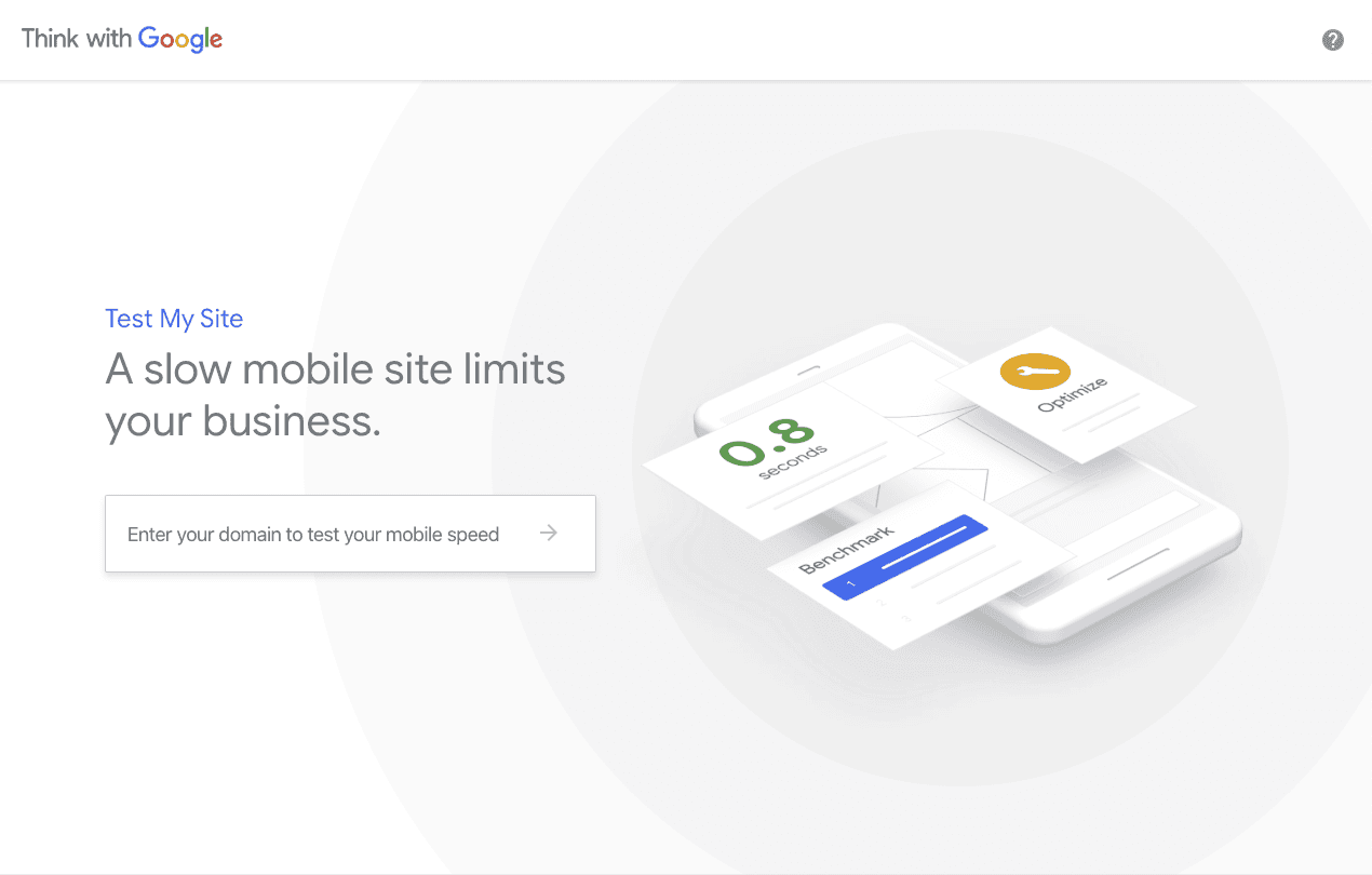 Screenshot of Google's Test My Site page